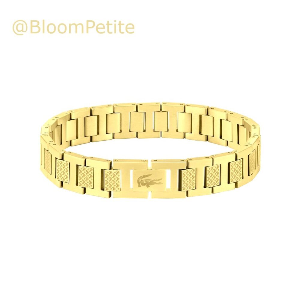 Stainless Steel H-Link Bracelet with Crocodile Clasp Adjustable Polished Finish